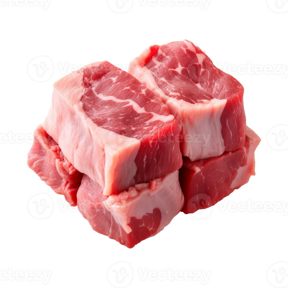 AI generated fresh raw beef steak isolated on a transparent background, PNG