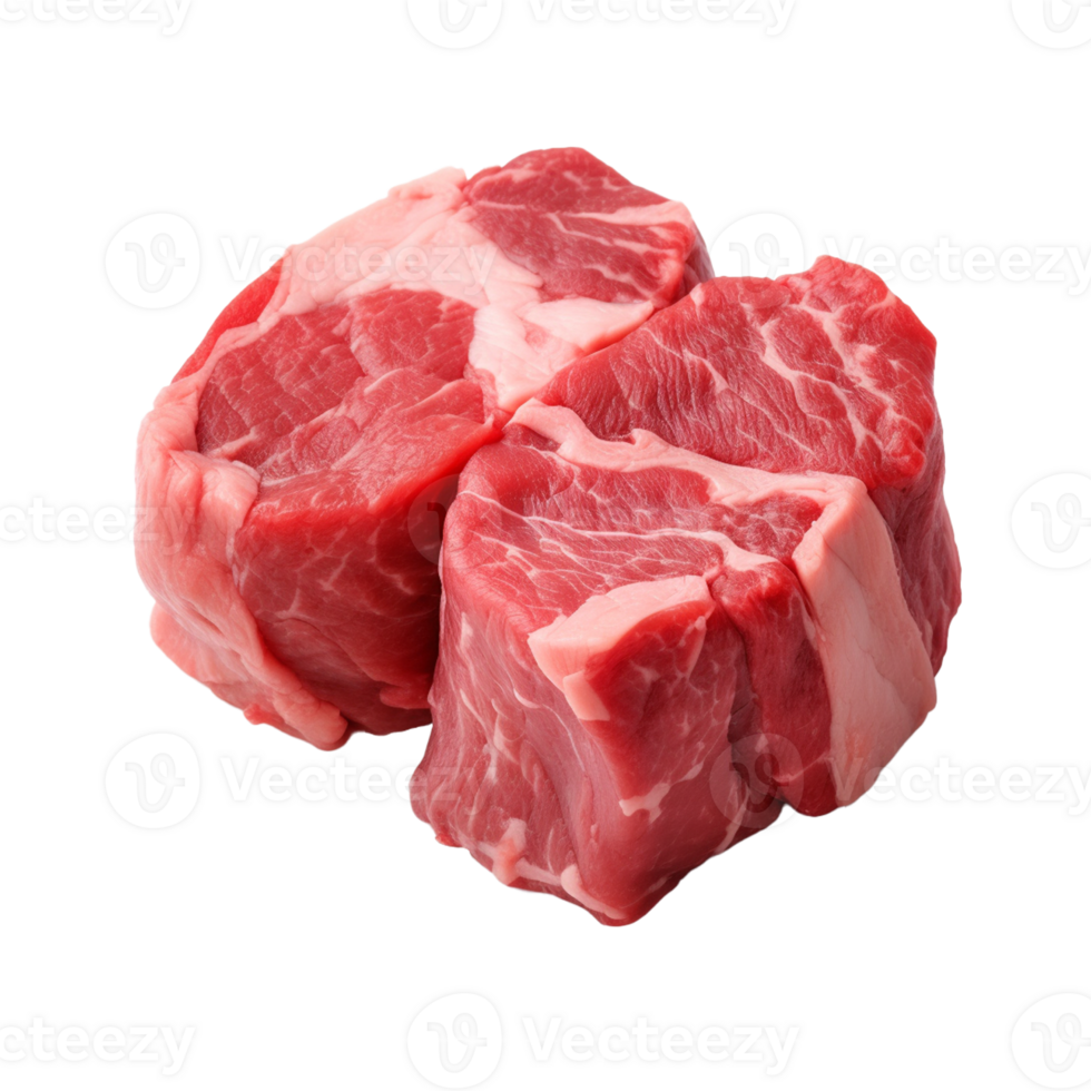 AI generated fresh raw beef steak isolated on a transparent background, PNG