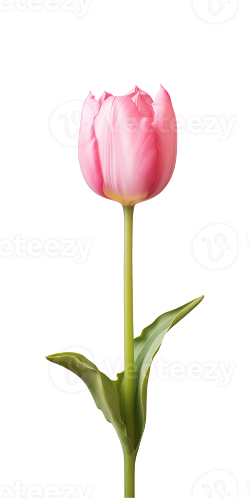 AI generated Pink tulip flower isolated on a transparent background, PNG