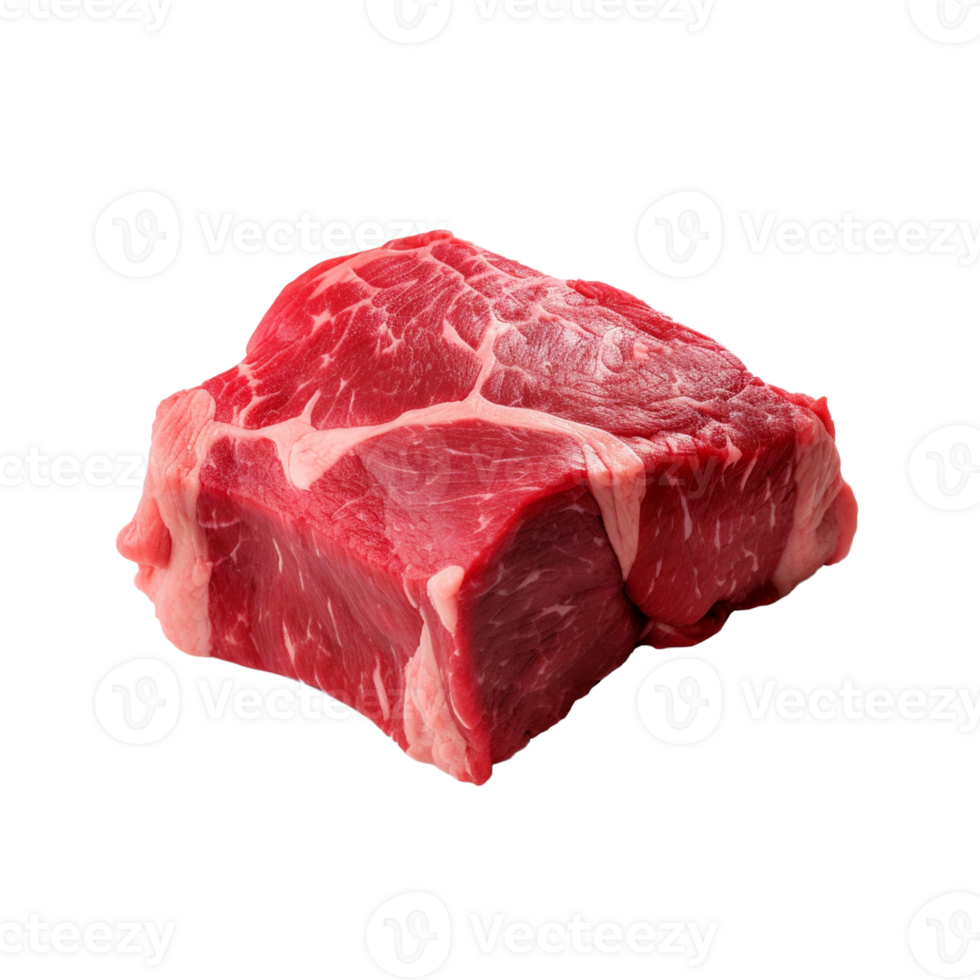 AI generated fresh raw beef steak isolated on a transparent background, PNG