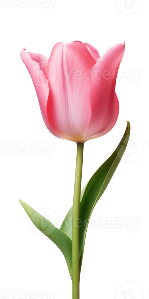 ai generado rosado tulipán flor aislado en un transparente fondo, png