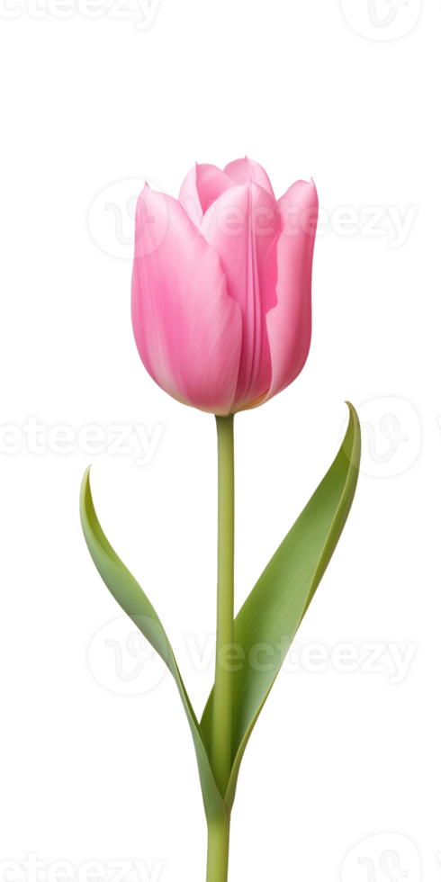 AI generated Pink tulip flower isolated on a transparent background, PNG