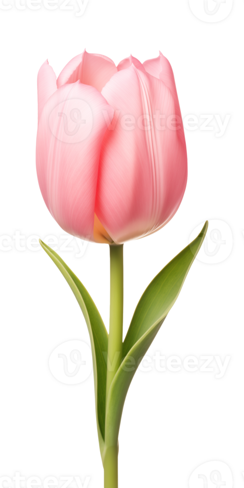 AI generated Pink tulip flower isolated on a transparent background, PNG