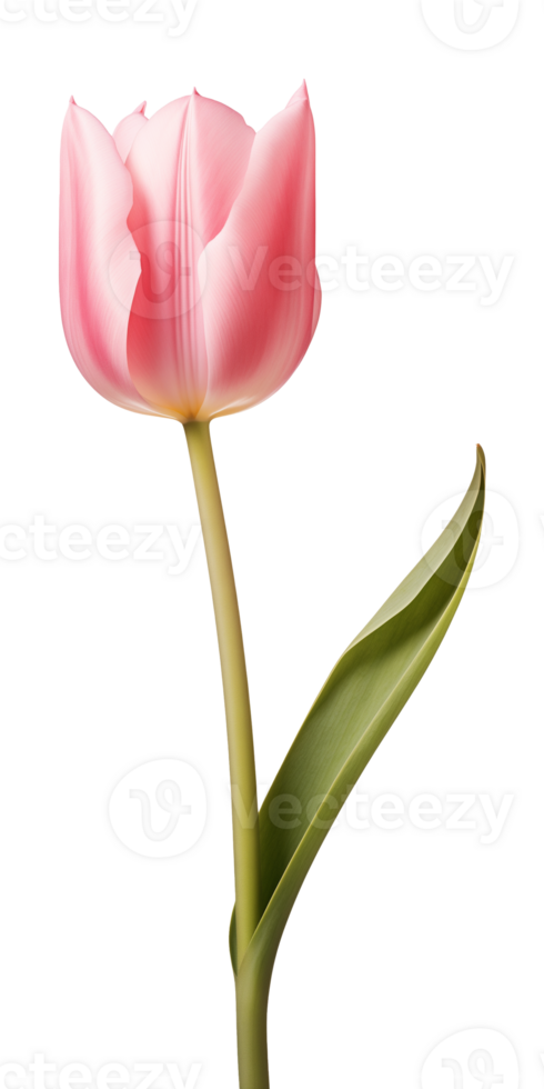 AI generated Pink tulip flower isolated on a transparent background, PNG