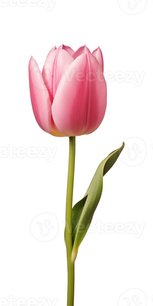 AI generated Pink tulip flower isolated on a transparent background, PNG