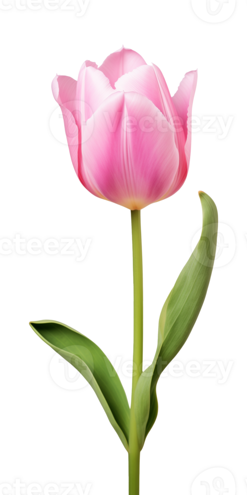 AI generated Pink tulip flower isolated on a transparent background, PNG