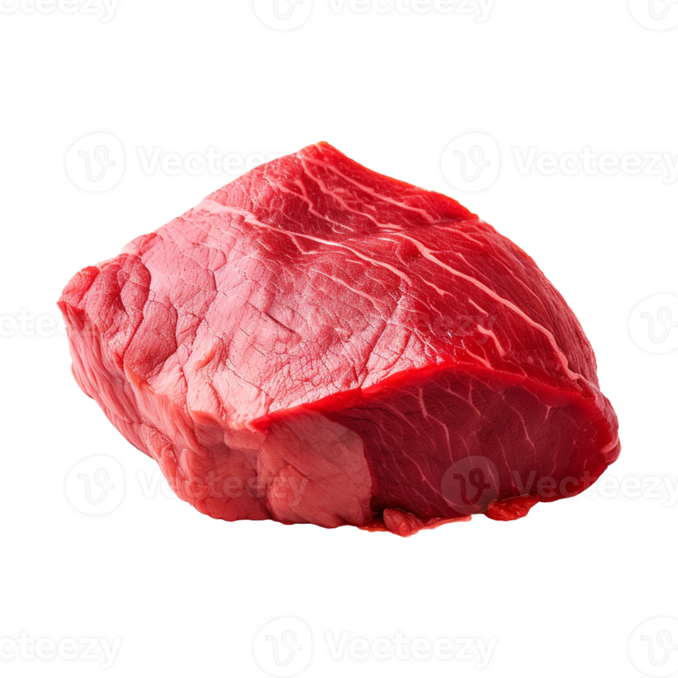 AI generated fresh raw beef steak isolated on a transparent background, PNG