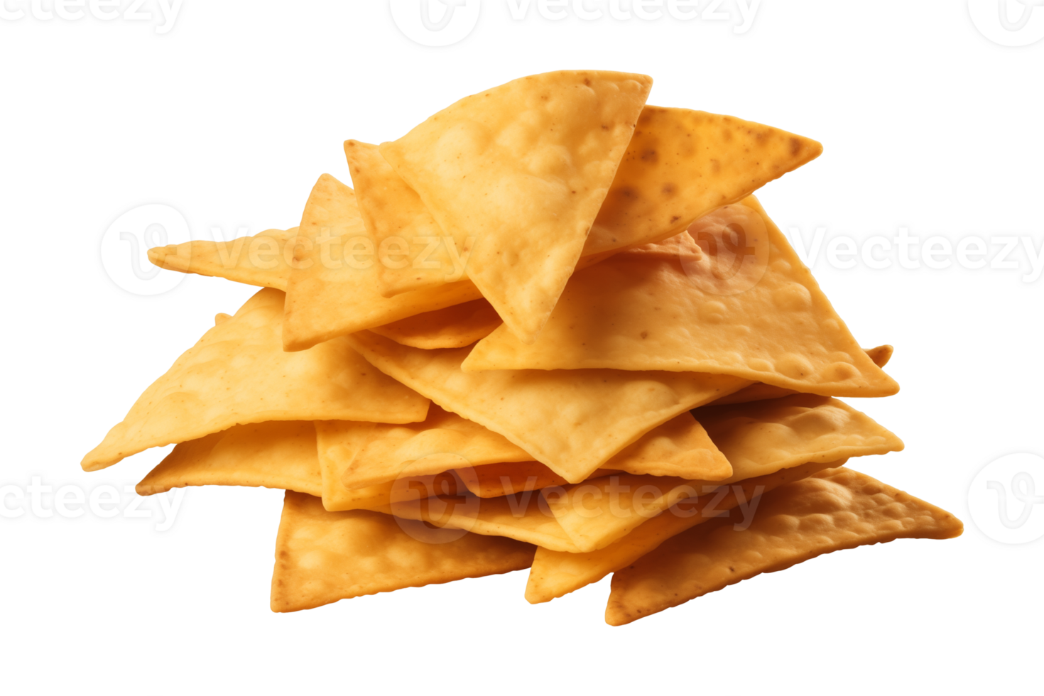 AI generated a pile of nachos isolated on a transparent background, PNG
