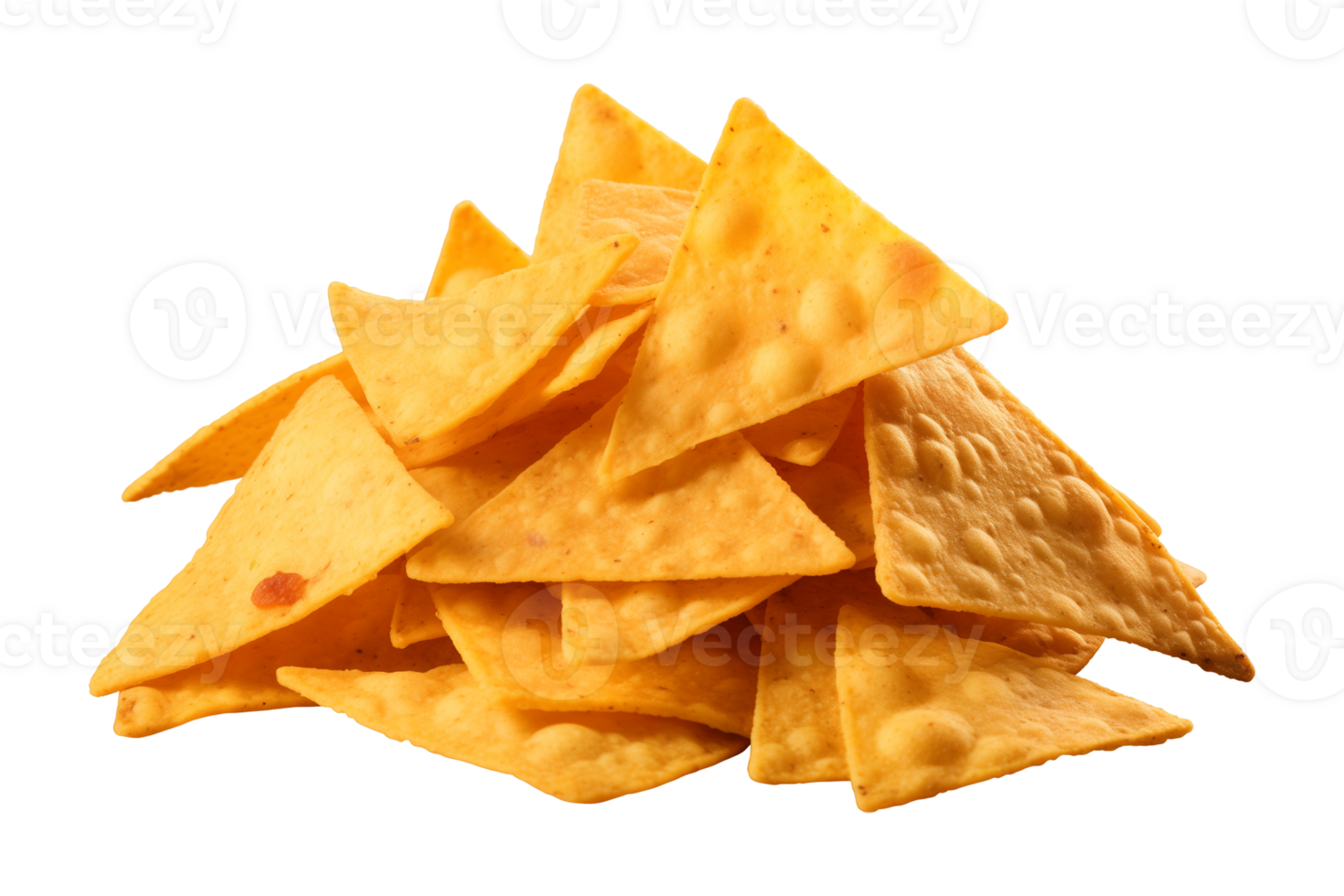 AI generated a pile of nachos isolated on a transparent background, PNG