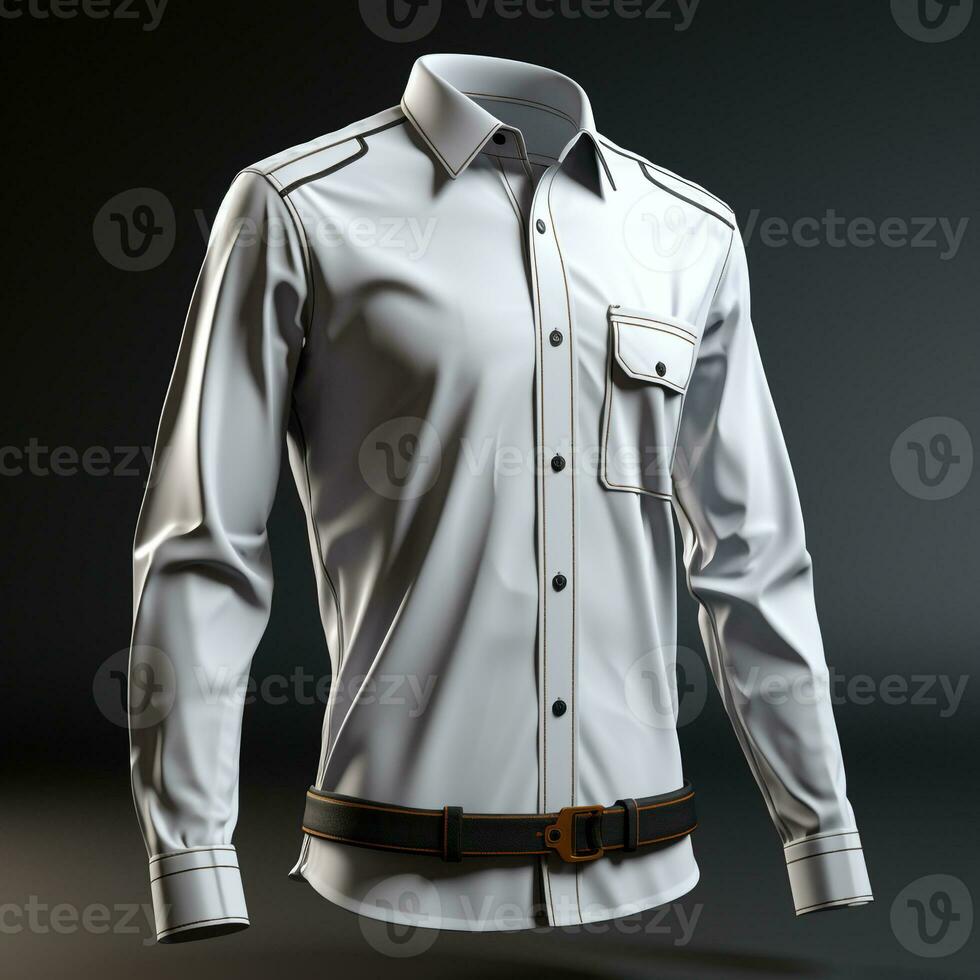 AI generated 3D model of men's shirt photo