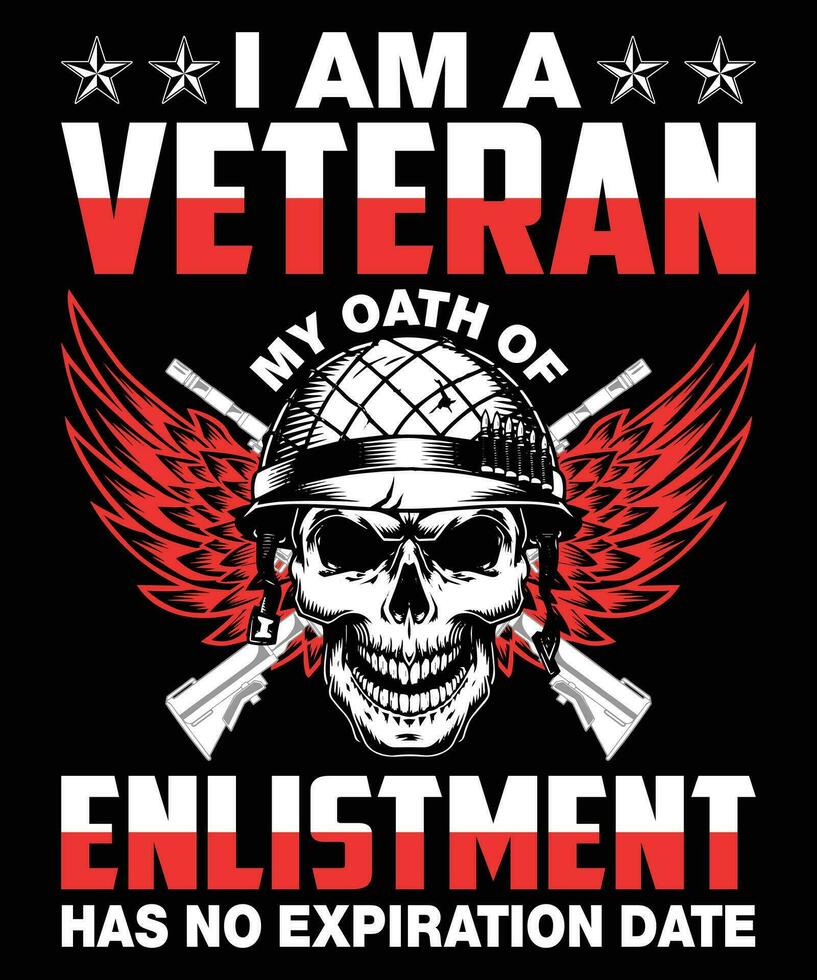 Veteran T Shirt Design Template vector