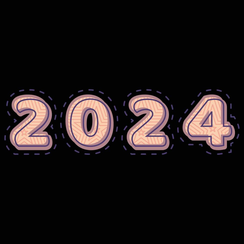 Happy New Year 2024 vector