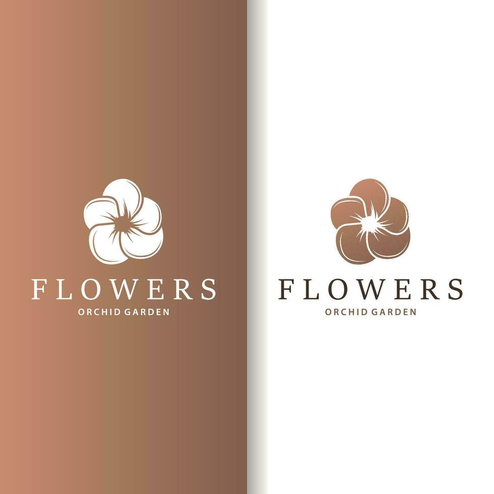 orquídea logo sencillo lujoso y elegante flor diseño para salón productos cosméticos spa belleza vector