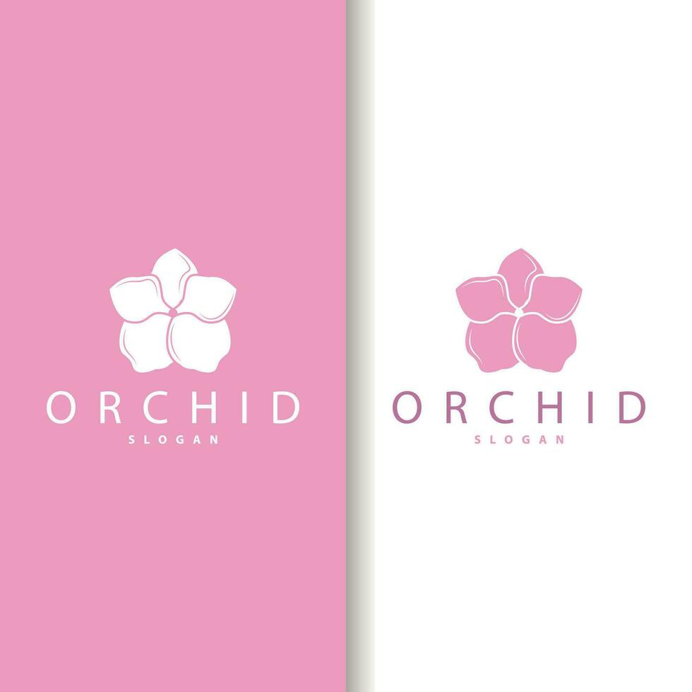 orquídea logo sencillo lujoso y elegante flor diseño para salón productos cosméticos spa belleza vector
