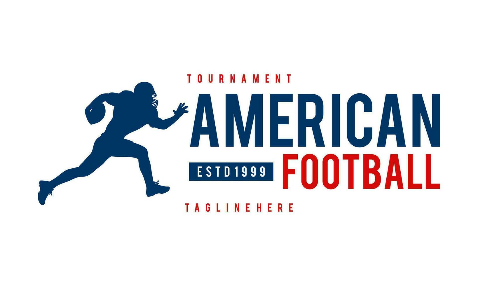 americano fútbol americano jugador silueta logo americano fútbol americano torneo logo vector