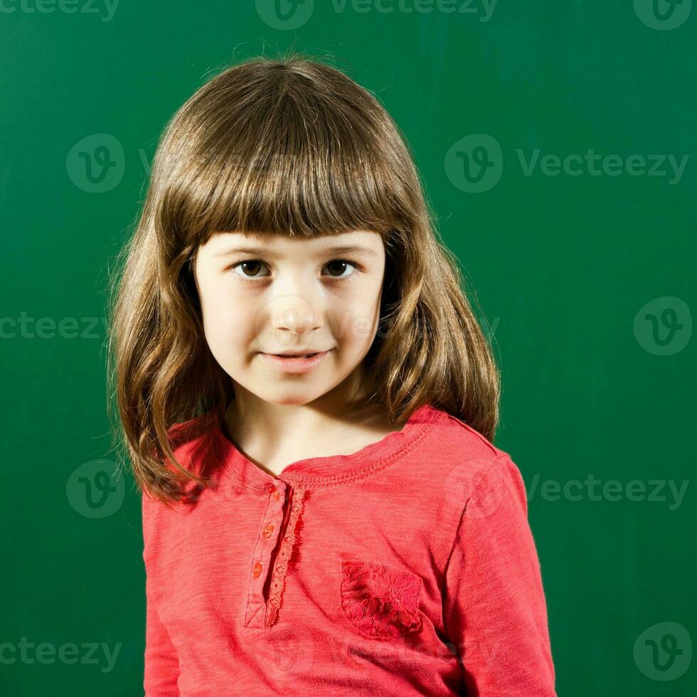 Portrait of little schoolgirl photo