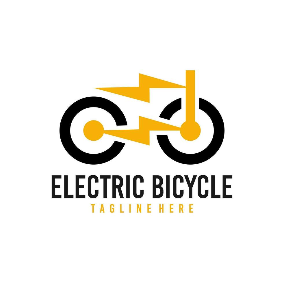 Electric Bicycle logo concept icon vector. Simple design modern electric bike tecnology vector. vector