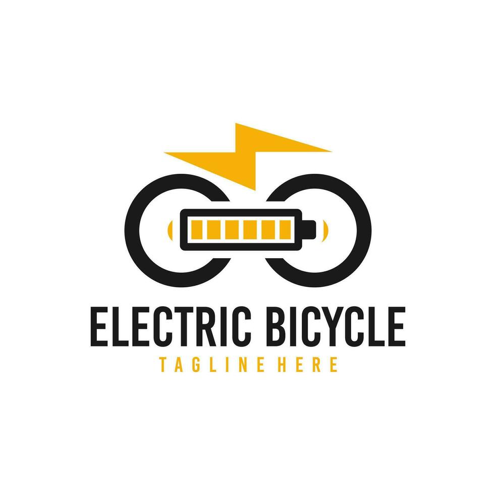 Electric Bicycle logo concept icon vector. Simple design modern electric bike tecnology vector. vector