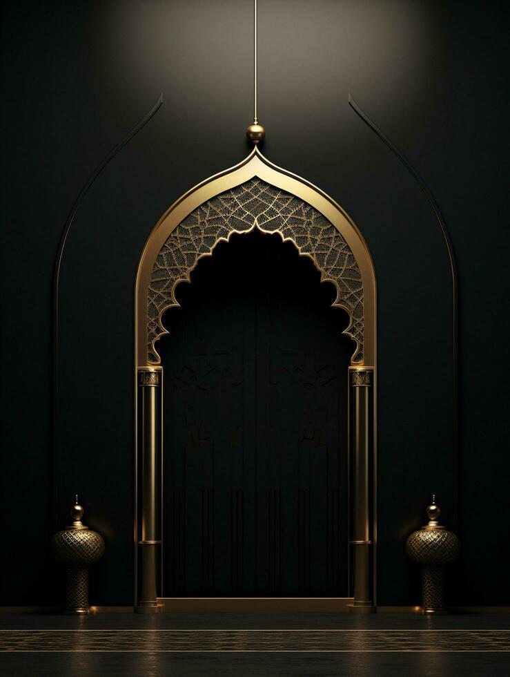 AI generated Eid mubarak traditional islamic festival religious background photo