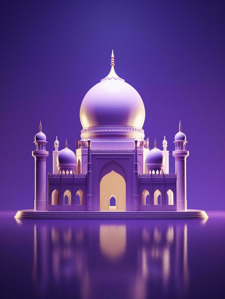 ai generado islámico eid Mubarak saludo tarjeta con islámico antecedentes foto