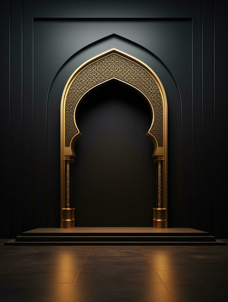 AI generated Eid mubarak traditional islamic festival religious background photo