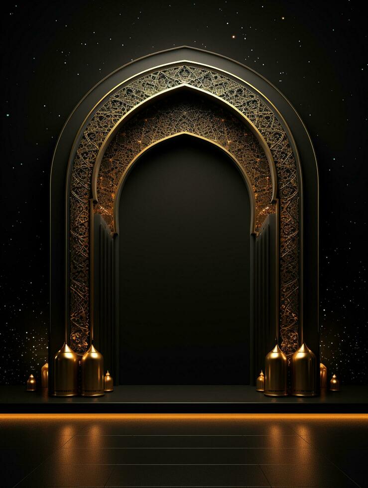 AI generated Eid mubarak traditional islamic festival religious background photo