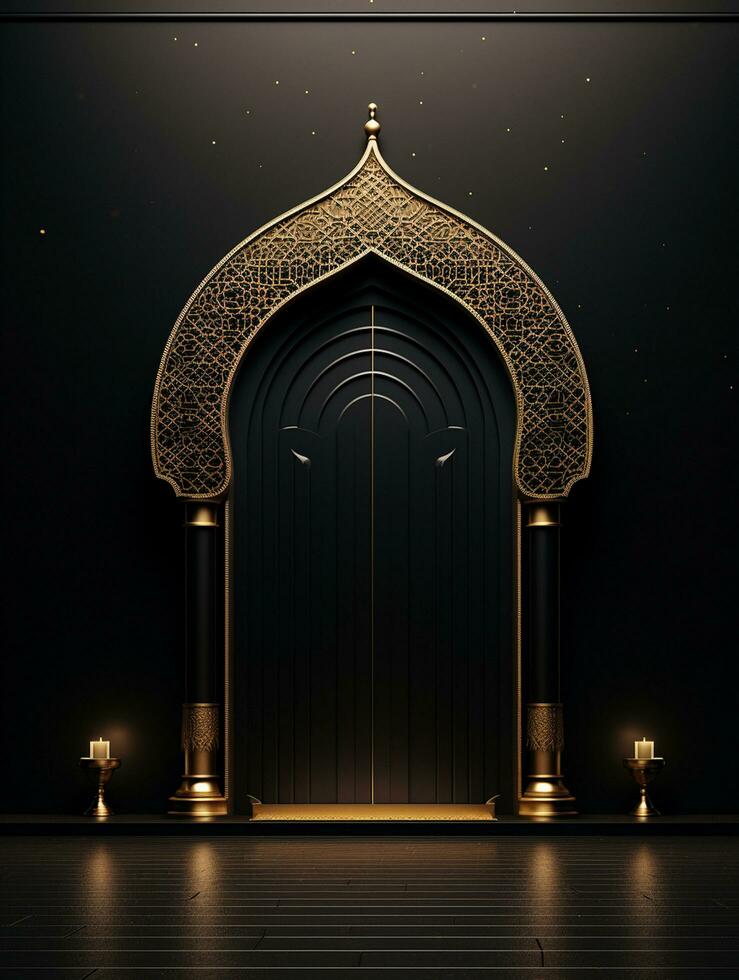 AI generated Eid mubarak traditional islamic festival religious background photo