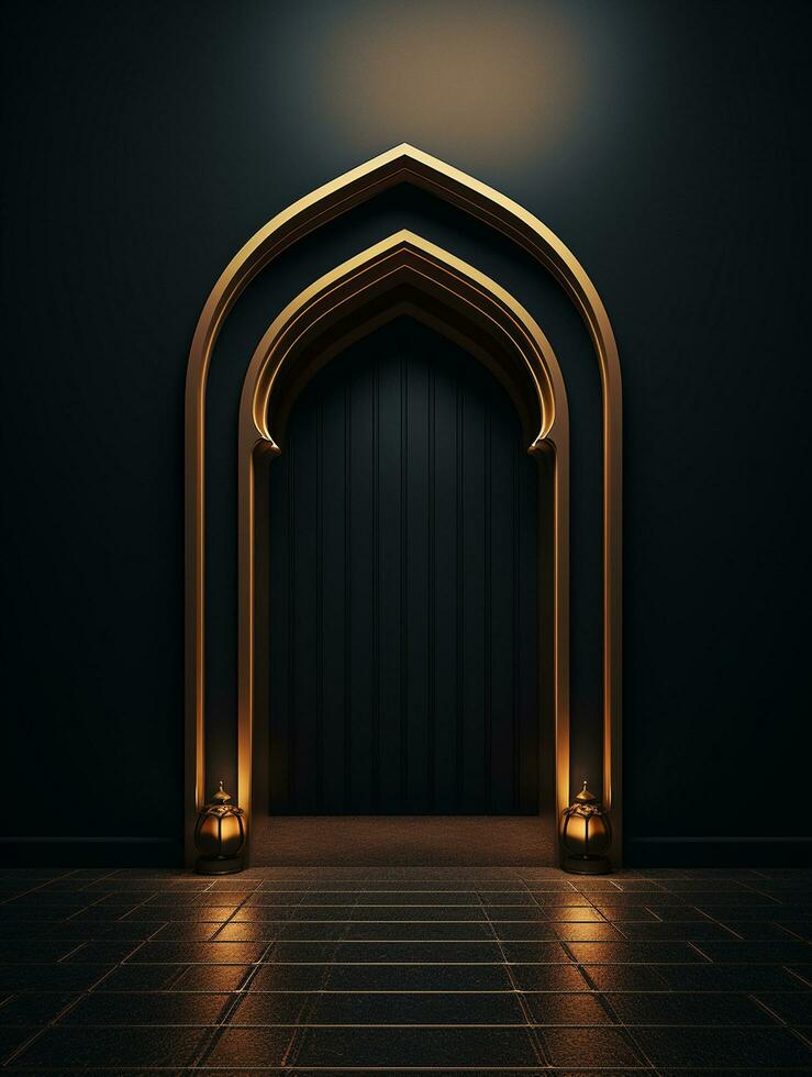 AI generated Eid mubarak traditional islamic festival religious background photo