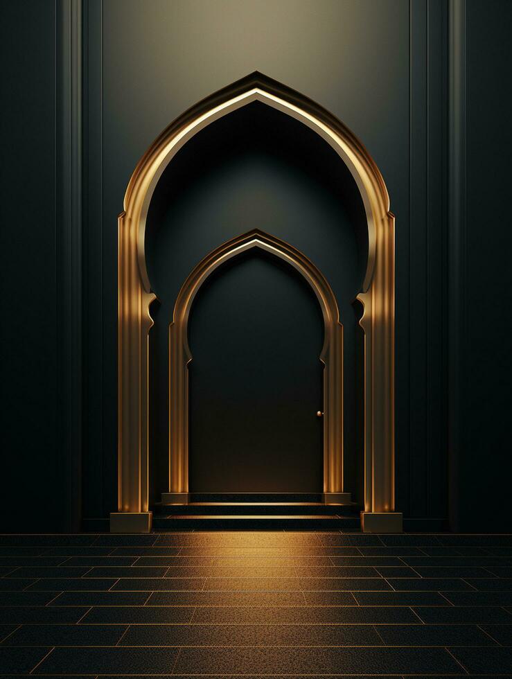 AI generated Eid mubarak traditional islamic festival religious background photo