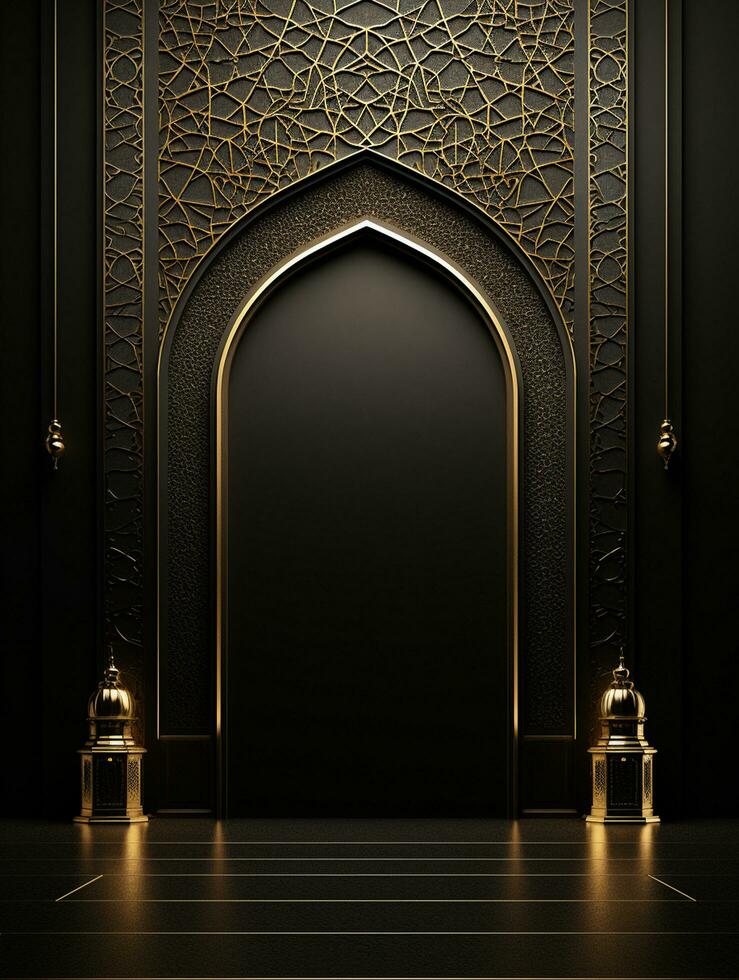 AI generated Eid mubarak traditional islamic festival religious background photo