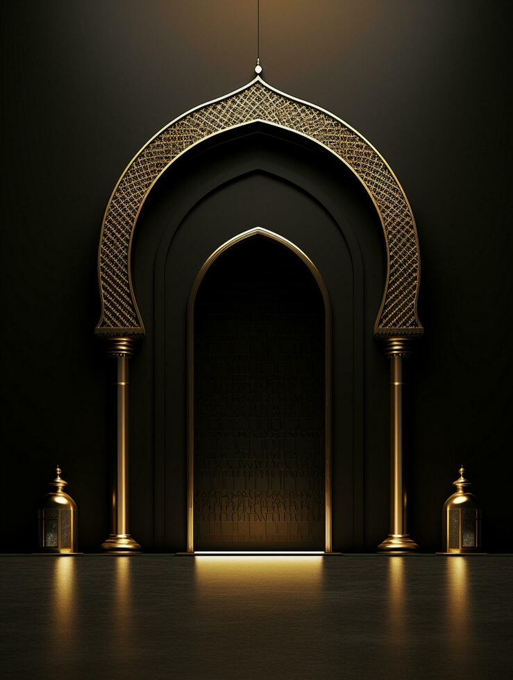 AI generated Eid mubarak traditional islamic festival religious background photo