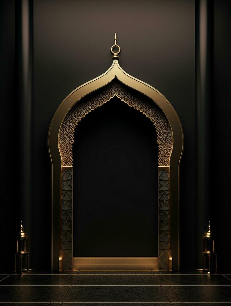 AI generated Eid mubarak traditional islamic festival religious background photo