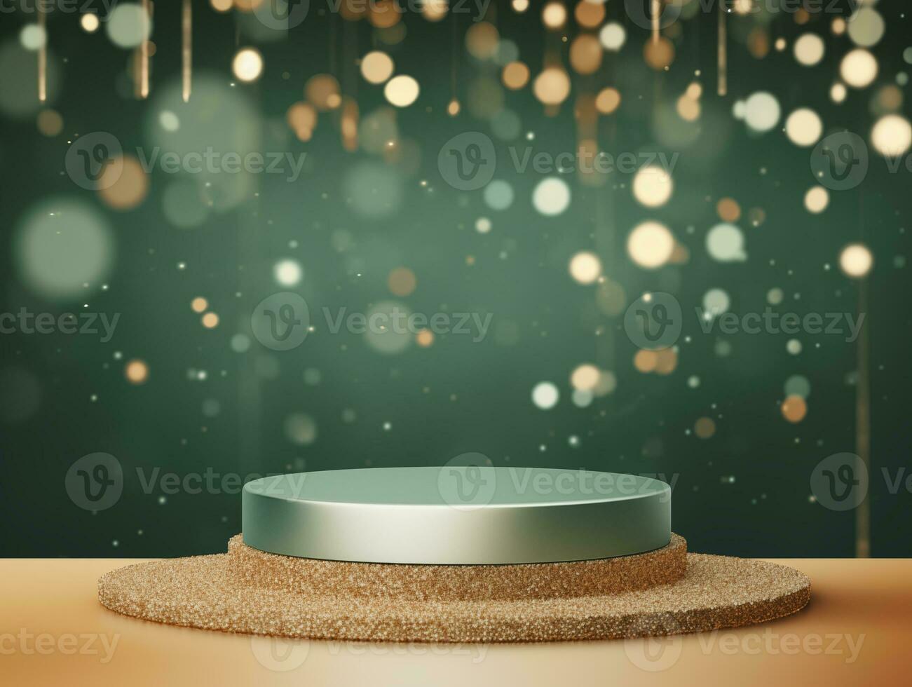 AI generated Christmas Background with a podium mockup photo