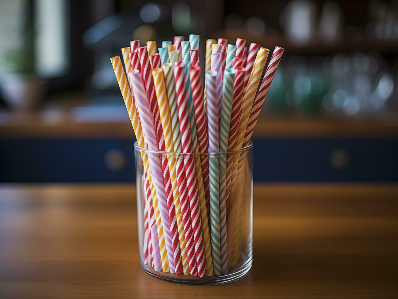 AI generated Sustainable paper straw photo