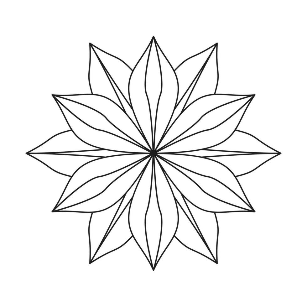 Simple mandala serene spirals coloring book interior page vector