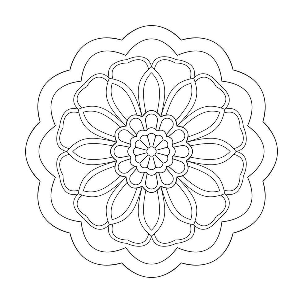 Celestial Circles mandala coloring book page for kdp book interior vector