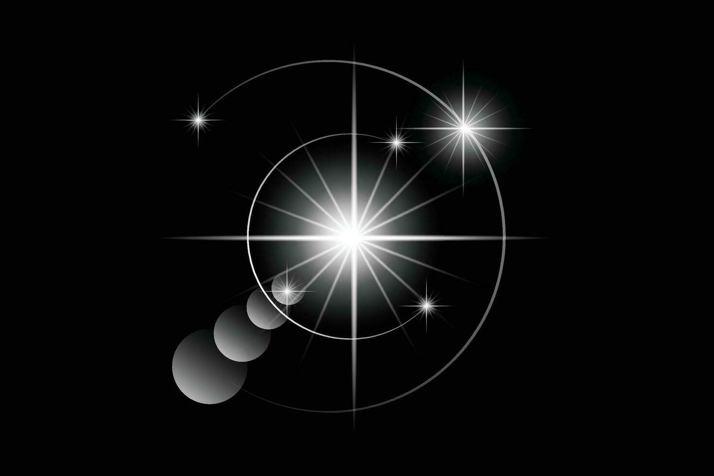 White lens vector flare with realistic style