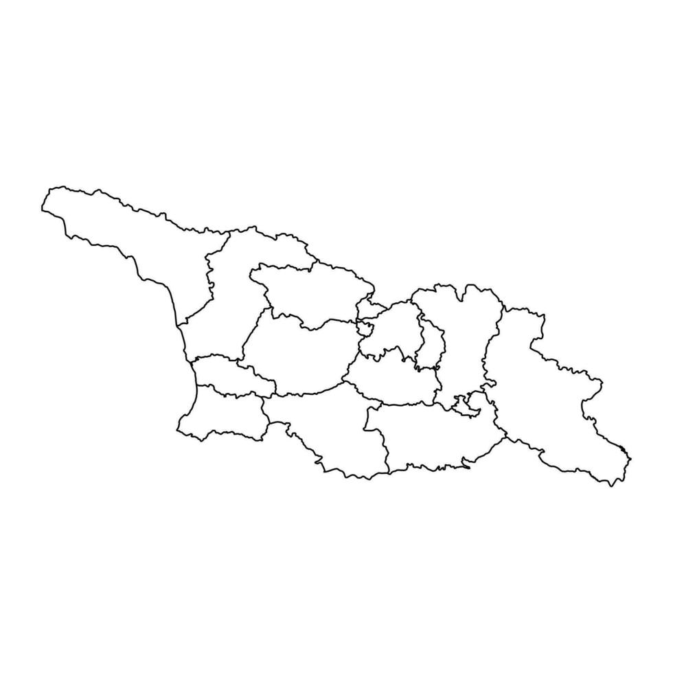 Map of Georgia with administrative divisions and annexed territories. Vector illustration.