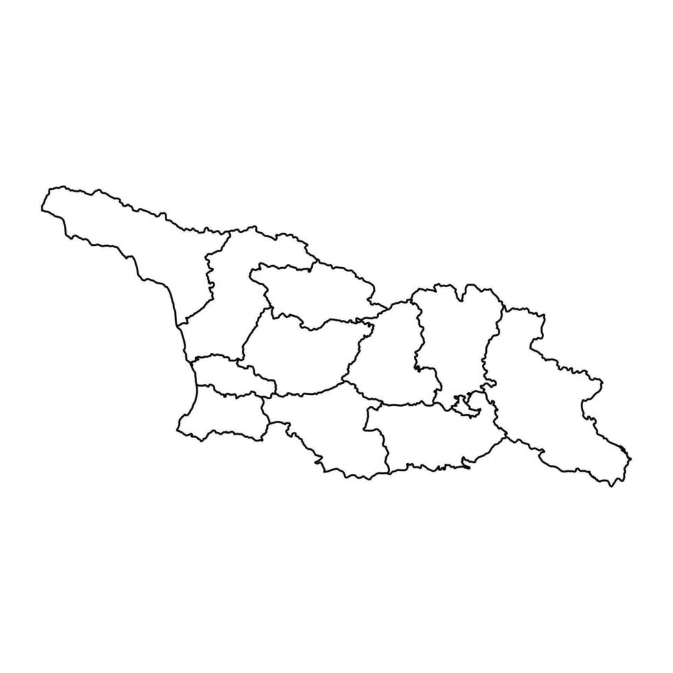 Map of Georgia with administrative divisions. Vector illustration.