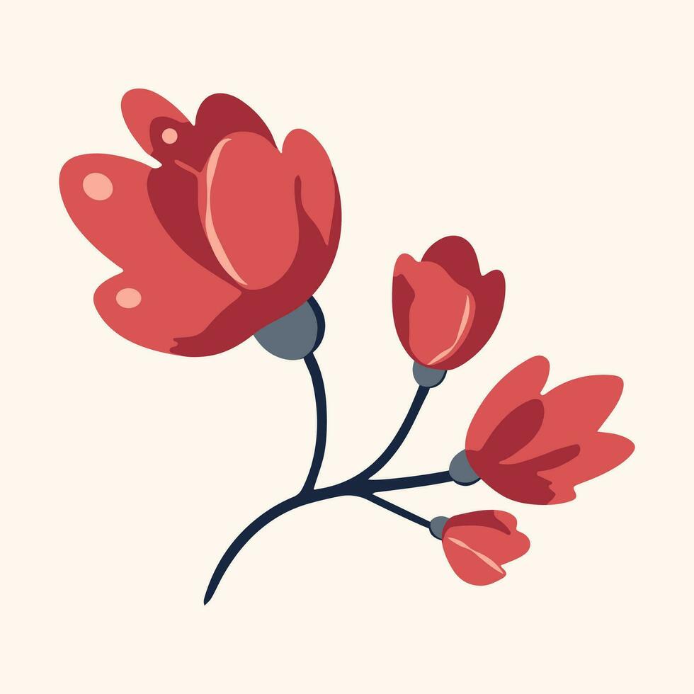 Romantic vector bouquet. Cartoon blooming peony. Valentines day, flat style. Vintage style. Romantic vector icon.