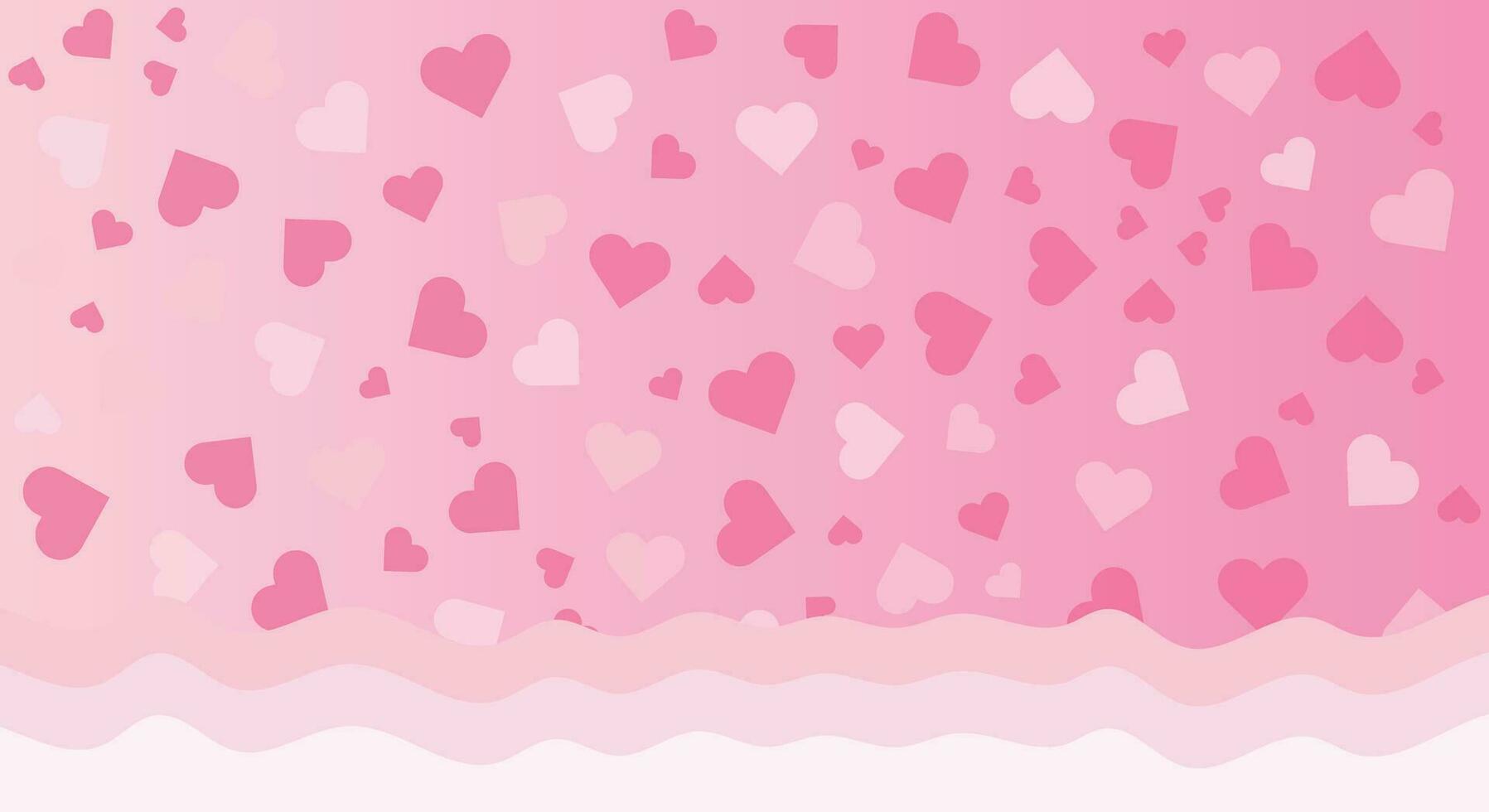 Horizontal banner with pink color Valentine's Day abstract Background Vector Design