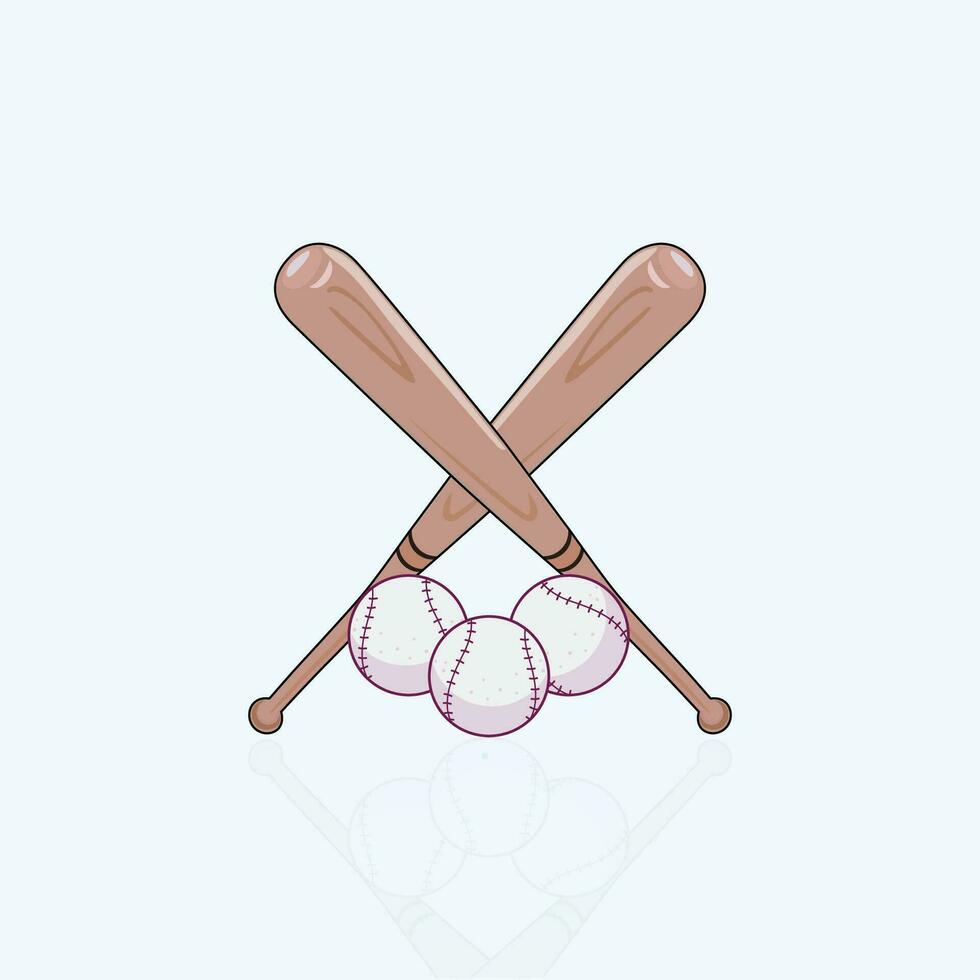 vector íconos de béisbol murciélagos y pelotas cruzado