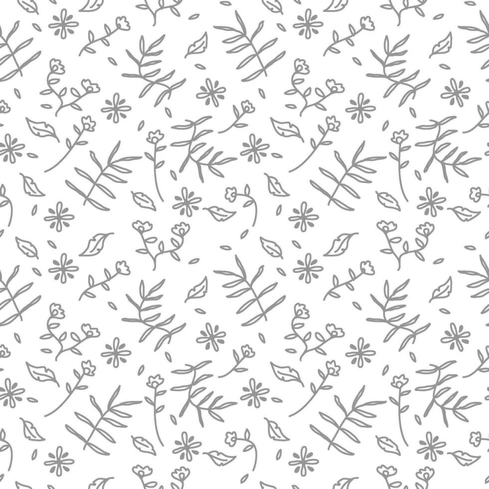 floral seamless pattern background. Doodle Leaves seamless pattern. nature seamless pattern. fabric. seamless pattern with flowers and leaves. vector