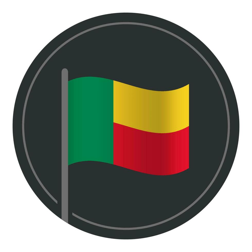 resumen benin bandera plano icono en circulo aislado en blanco antecedentes vector