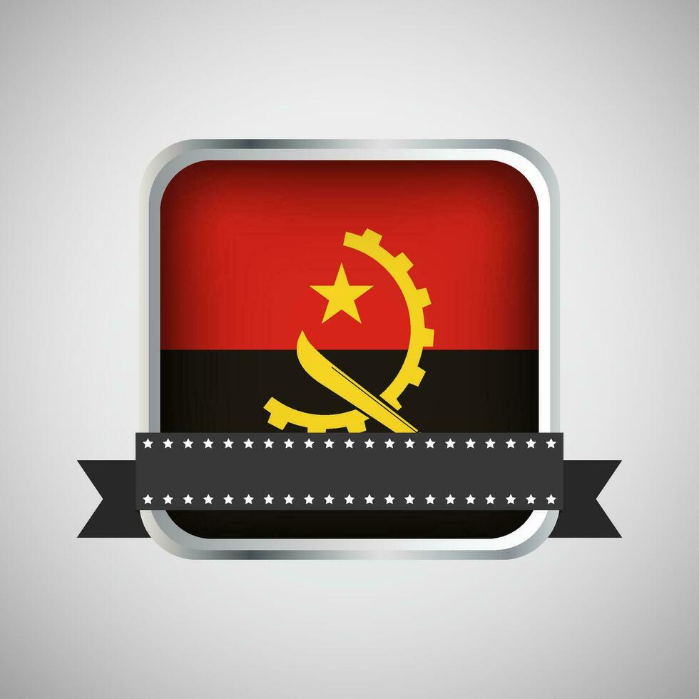 Vector Round Banner With Angola Flag