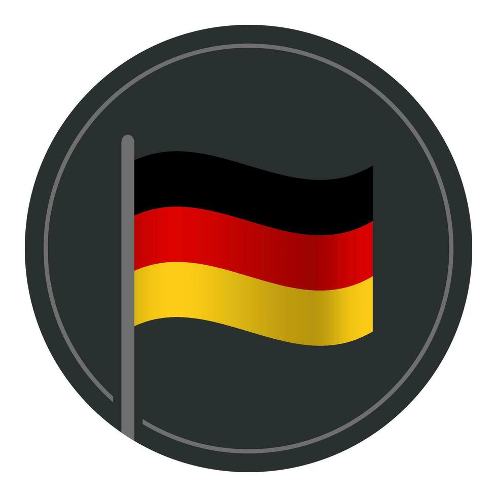 resumen Alemania bandera plano icono en circulo aislado en blanco antecedentes vector