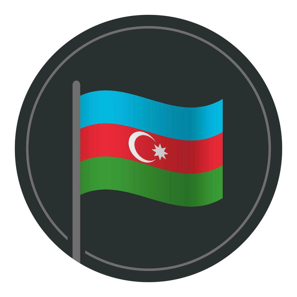 Abstract Azerbaijan Flag Flat Icon in Circle Isolated on White Background vector