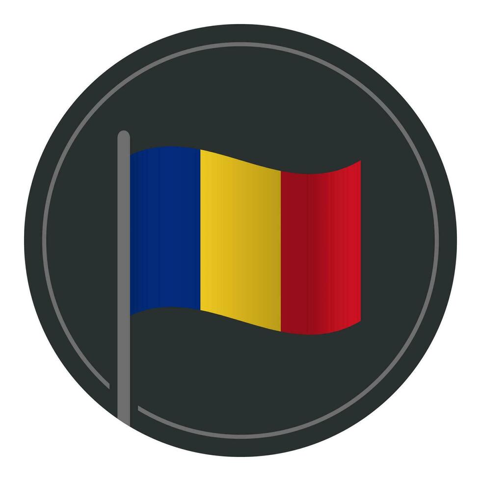 Abstract Romania Flag Flat Icon in Circle Isolated on White Background vector