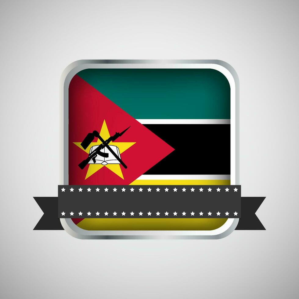 vector redondo bandera con Mozambique bandera