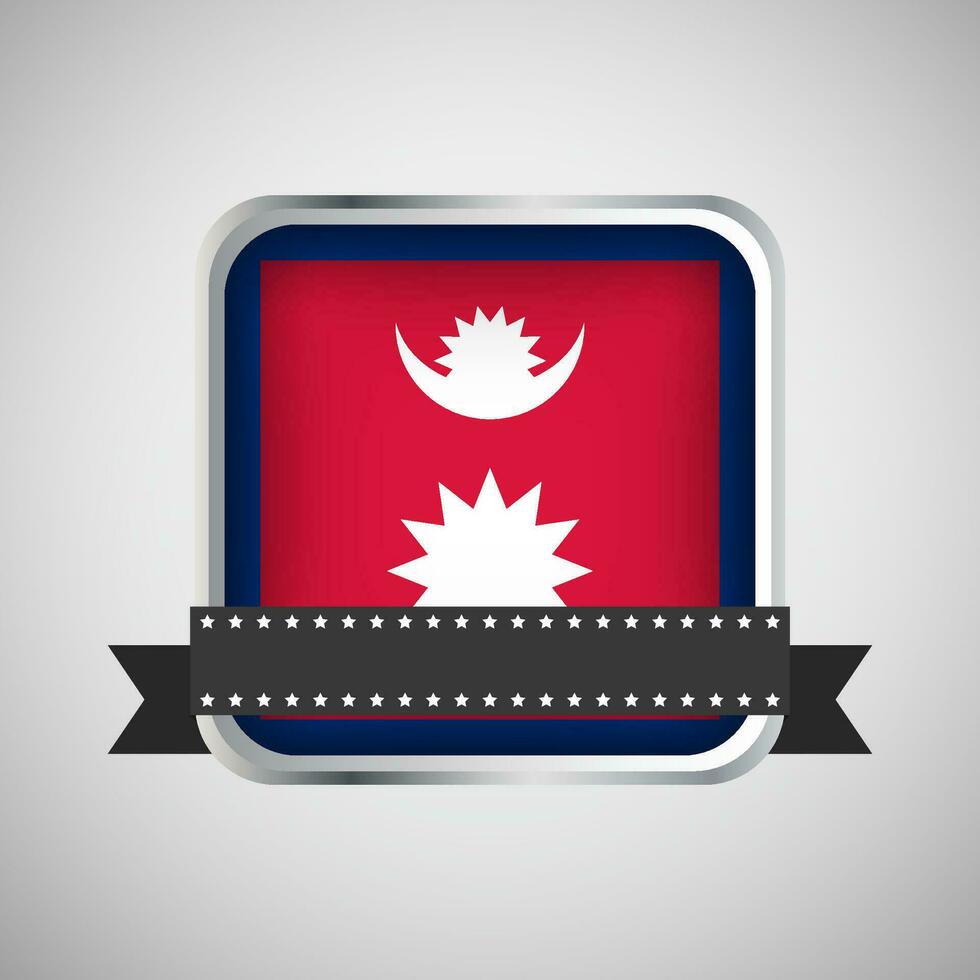 Vector Round Banner With Nepal Flag